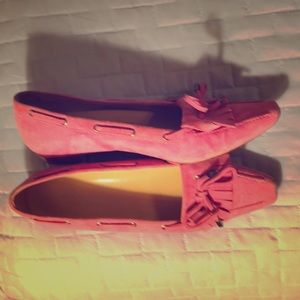 Ann Taylor pink suede flats, size 7M